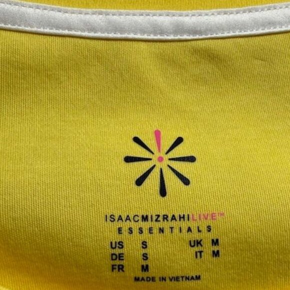 NWOT Isaac Mizrahi Live! Yellow Pima Cotton 3/4 Sleeve Side Slit Scoop Neck Top - Picture 13 of 14